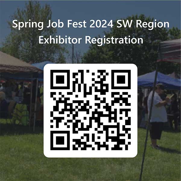 QR code for Spring Job Fest 2024 Exhibitor Registration