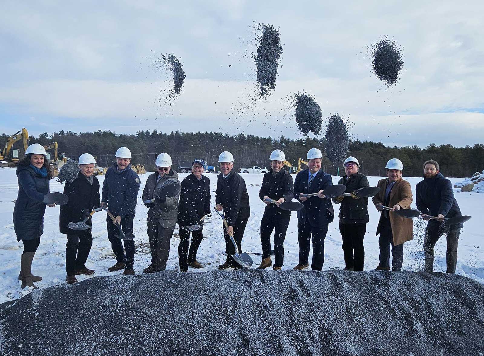 Throwing dirt at Stonecrop Meadows housing project groundbreaking