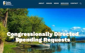 Screenshot of Senator Welch's Congressionally Directed Spending Requests portal webpage